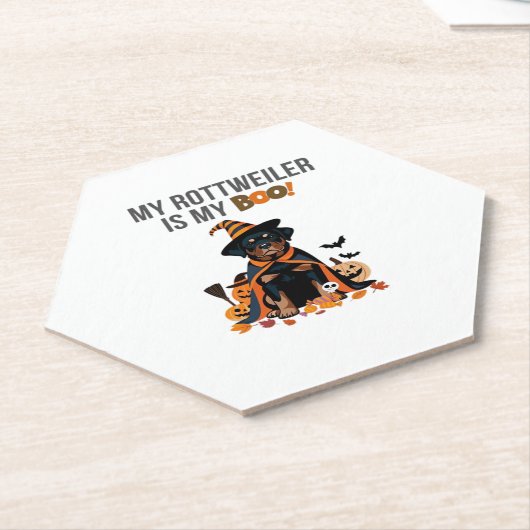 ロットワイラーハロウィーンの衣装ロットワイラーは私 ペーパーコースター (アングル)