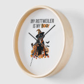 ロットワイラーハロウィーンの衣装ロットワイラーは私 壁時計 (傾斜)