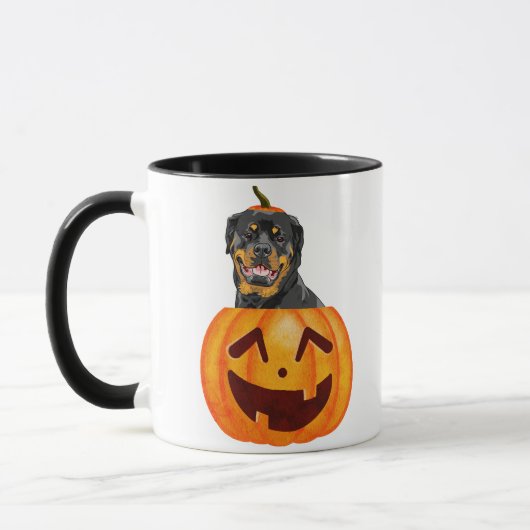 ロットワイラーハロウィーンコーヒーマグ マグカップ (左)