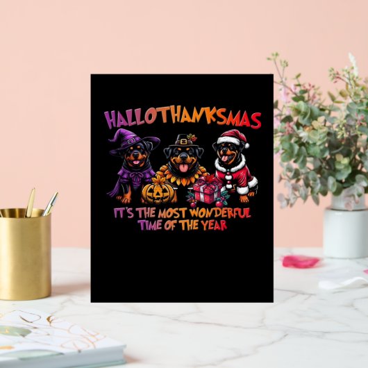 ロットワイラーハロウィーン感謝祭クリスマスクラス アクリルサイン (ウェディング)