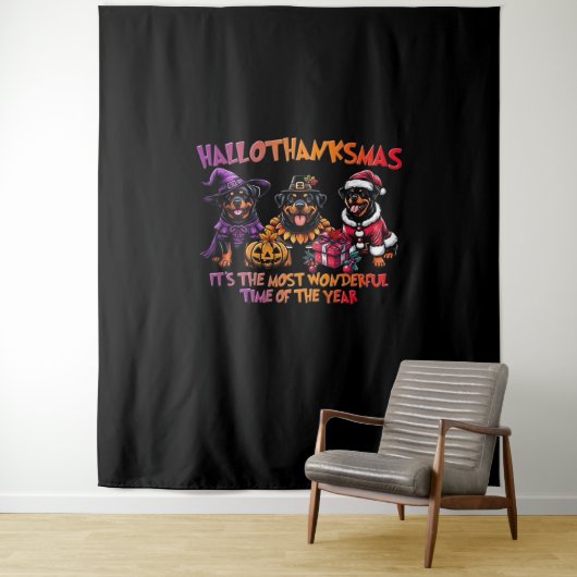 ロットワイラーハロウィーン感謝祭クリスマスクラス タペストリー (インサイチュ)