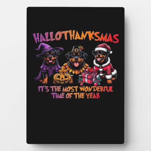 ロットワイラーハロウィーン感謝祭クリスマスクラス フォトプラーク (正面)