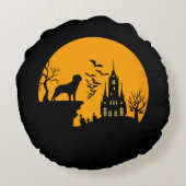 ロットワイラーハロウィーン ラウンドクッション (裏面)