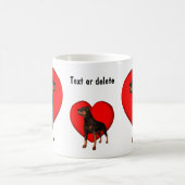 ロットワイラーハートドッグパーソナライズされた恋人 コーヒーマグカップ (中央)