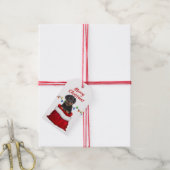 ロットワイラーパピインサンタバッグ ギフトタグ (より糸付き)