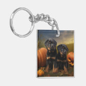 ロットワイラーパピーオータムデライトカボチャ キーホルダー (正面左)