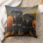 ロットワイラーパピーオータムデライトカボチャ クッション (ブランケット)