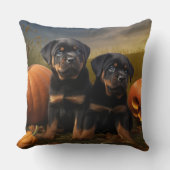 ロットワイラーパピーオータムデライトカボチャ クッション (正面)