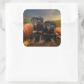 ロットワイラーパピーオータムデライトカボチャ スクエアシール (バッグ)