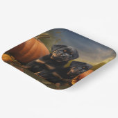 ロットワイラーパピーオータムデライトカボチャ ペーパープレート (傾斜あり)