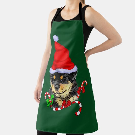 ロットワイラーパピークリスマス エプロン (インサイチュ)