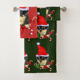 ロットワイラーパピークリスマス バスタオルセット
