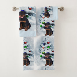 ロットワイラーパピークリスマス バスタオルセット