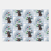 ロットワイラーパピークリスマス ラッピングペーパーシート (正面2)
