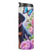 ロットワイラーパピースイン開花 タンブラー (回転右)