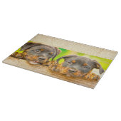 ロットワイラーパピードウウォーターカラー油アー絵を描ト カッティングボード (角)