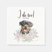 ロットワイラーパピードッグ結婚のカクテルナプキン スタンダードカクテルナプキン (正面)