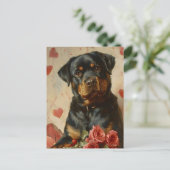ロットワイラーパピーバレンタインデーヴィンテージ ポストカード (スタンド正面)