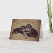 ロットワイラーパピーパーソナライズされたズ誕生日カード カード (正面)