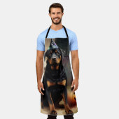 ロットワイラーパンプキンズハロウィンホラー エプロン (着用した状態)