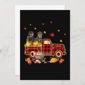 ロットワイラーパンプキントラック秋リーフサンクスギビング 案内状 (正面/裏面)