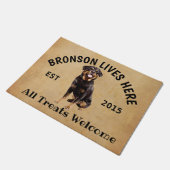 ロットワイラーパーソナライズされたドッグ愛人ウェルカム ドアマット (アングル)