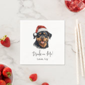 ロットワイラーパーソナライズされた犬が飲む スタンダードカクテルナプキン (インサイチュ)