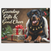 ロットワイラーフェスティバルホリデークリスマス マグネット (正面)