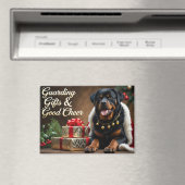 ロットワイラーフェスティバルホリデークリスマス マグネット (インサイチュ (食洗機))