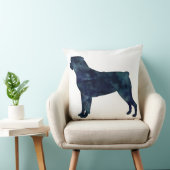 ロットワイラーブラックウォーターカラーシルエット クッション (椅子)