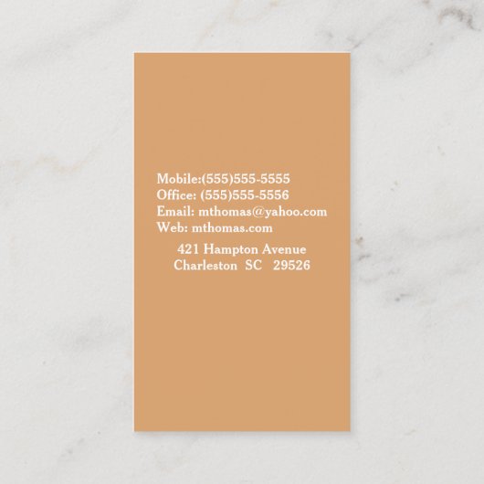 ロットワイラーペットトリマー/獣医/シッター 名刺 (裏面)