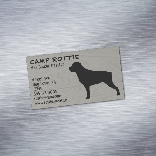 ロットワイラーペットドッグシルエット |ロティ素朴 マグネット名刺 (インサイチュ)