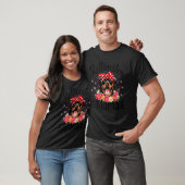 ロットワイラーママ花模様かわいい犬ママ母の日 Tシャツ (ユニセックス)