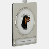 ロットワイラーママ2 シルバープレートバナーオーナメント (右)