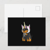 ロットワイラーユニコーン犬 ポストカード (正面/裏面)