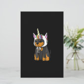 ロットワイラーユニコーン犬 便箋 (スタンド正面)