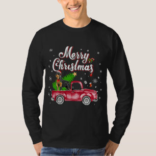 ロットワイラーリトリエバーライド赤トラッククリスマスパージ Tシャツ