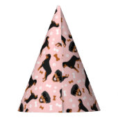 ロットワイラーロッティピンクガールポープリントパターン パーティーハット (裏面)
