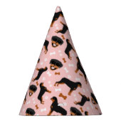ロットワイラーロッティピンクガールポープリントパターン パーティーハット (右)
