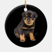 ロットワイラーロッティママ犬パパティーラブペットパピー セラミックオーナメント (裏面)