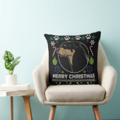 ロットワイラーロッティメリークリスマス醜いセーター クッション (椅子)