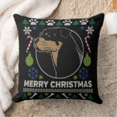 ロットワイラーロッティメリークリスマス醜いセーター クッション (ブランケット)