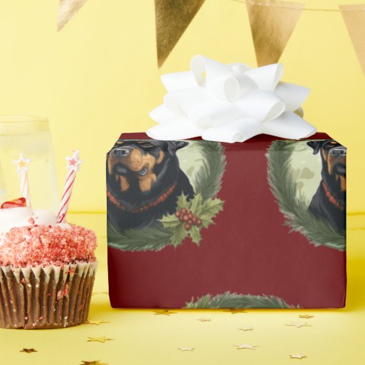 ロットワイラー包装紙 ラッピングペーパー (誕生日パーティー)