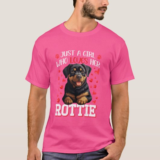 ロットワイラー大好き女子 ロッティー 犬ママ Tシャツ (正面)