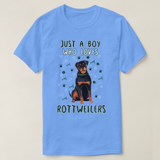 ロットワイラー好きの少年 Tシャツ (デザイン正面)