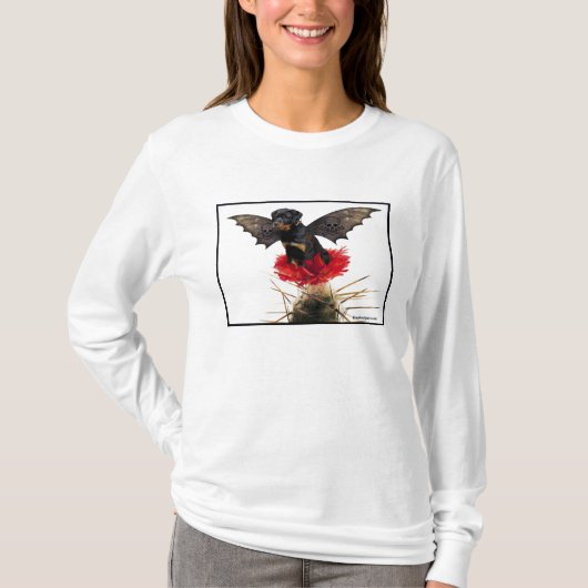 ロットワイラー妖精犬の女性上 Tシャツ (正面)