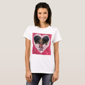 ロットワイラー子犬の愛バレンタイン Tシャツ (正面フル)