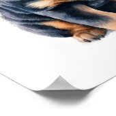 ロットワイラー子犬ペットウォーター色の花 ポスター (角)