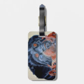 ロットワイラー子犬芸術的ペットポートレート ラゲッジタグ (裏面縦)