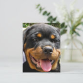 ロットワイラー子犬顔犬かわいい ポストカード (スタンド正面)